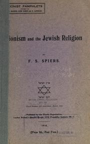 Cover of: Zionism and the Jewish religion by F. S. Spiers