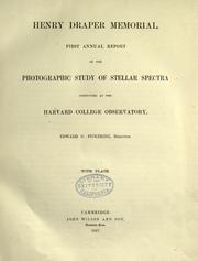 Cover of: Henry Draper memorial by Harvard College Observatory