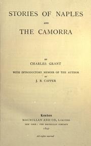 Cover of: Stories of Naples and the Camorra.: With introductory memoir of the author by J.B. Capper.