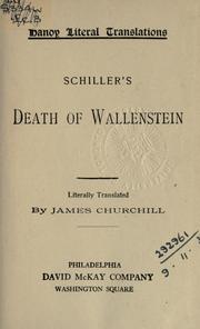 Cover of: Death of Wallenstein.: Literally translated by James Churchill.