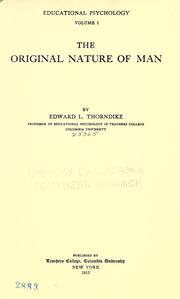 Cover of: Educational psychology. by Edward L. Thorndike