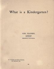 Cover of: What is a kindergarten?