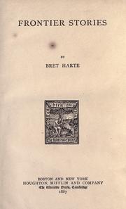 Cover of: Frontier stories. by Bret Harte