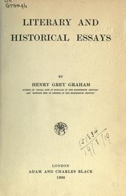 Cover of: Literary and historical essays. by Henry Grey Graham