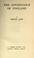 Cover of: The governance of England