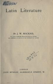 Cover of: Latin literature. by J. W. Mackail, J. W. Mackail