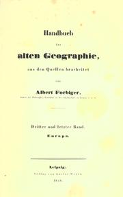 Handbuch der alten Geographie by Albert Forbiger