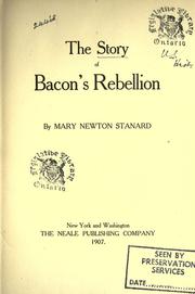 Cover of: The story of Bacon's Rebellion by Mary Newton Stanard