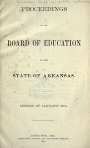 Cover of: Proceedings of the Board of Education ... Jan. 1874.