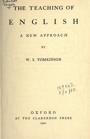 The teaching of English by W.S Tomkinson