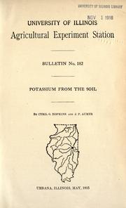 Cover of: Potassium from the soil by Cyril G. Hopkins