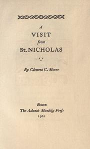 Cover of: A visit from St. Nicholas by Clement Clarke Moore