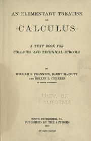 Cover of: An elementary treatise on calculus by William S. Franklin, William S. Franklin