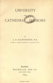 Cover of: University and cathedral sermons.