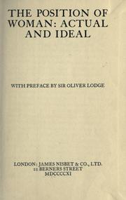 Cover of: The position of woman