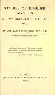 Studies of English mystics by Inge, William Ralph