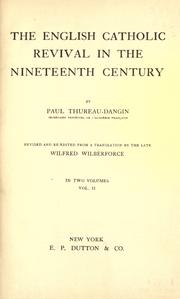 Cover of: The English Catholic revival in the nineteenth century by Thureau-Dangin, Paul