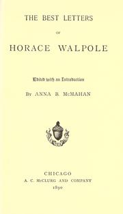 Cover of: The best letters of Horace Walpole