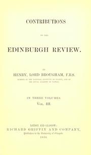 Cover of: Contributions to the Edinburgh Review.