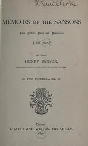 Cover of: Memoirs of the Sansons, from private notes and documents, 1688-1847 by 