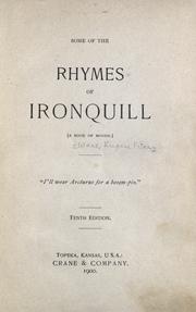 Cover of: Some of the rhymes of Ironquill by Eugene Fitch Ware