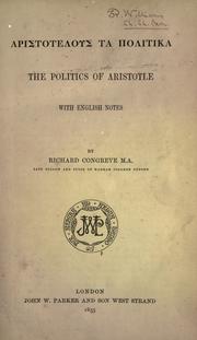 Cover of: The politics of Aristotle by Richard Congreve