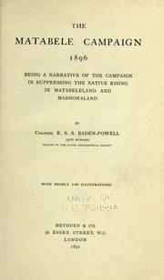 Cover of: Matabele campaign, 1896 by Robert Baden-Powell