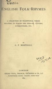 Cover of: English folk-rhymes by G. F. Northall