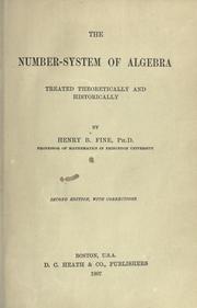 Cover of: The number-system of algebra