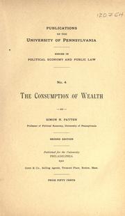 Cover of: The consumption of wealth