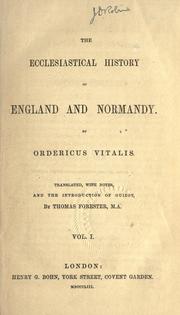 Cover of: The ecclesiastical history of England and Normandy by Ordericus Vitalis