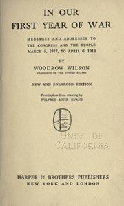Cover of: In our first year of war by Woodrow Wilson