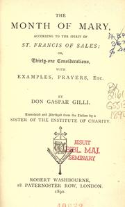 The month of Mary according to the spirit of St. Francis of Sales