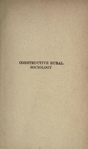 Cover of: Constructive rural sociology by John M. Gillette