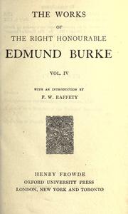 Cover of: The works of the right honourable Edmund Burke.