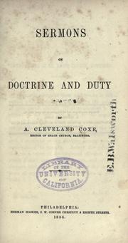 Cover of: Sermons on doctrine and duty
