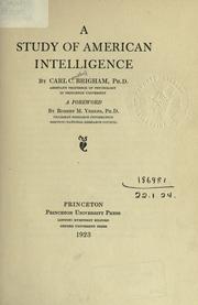 Cover of: A study of American intelligence by Brigham, Carl Campbell