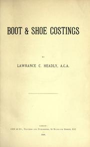 Cover of: Boot & shoe costings.