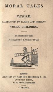 Cover of: Moral tales in verse by embellished with numerous engravings.