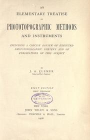 Cover of: An elementary treatise on phototopographic methods and instruments by John Adolphus Flemer