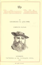 Cover of: The Breitmann ballads. by Charles Godfrey Leland
