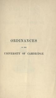 Cover of: Ordinances. by University of Cambridge., University of Cambridge.