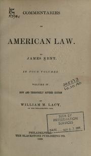 Commentaries on American law by James Kent