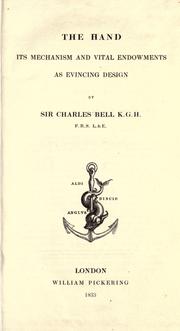 Cover of: The hand by Sir Charles Bell