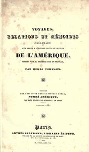 Cover of: Voyages, relations et m©Øemoires originaux by Henri Ternaux-Compans