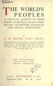 Cover of: The world's peoples by Augustus Henry Keane, Augustus Henry Keane