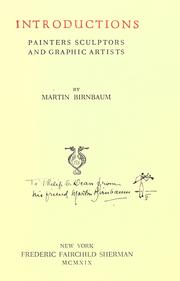 Cover of: Introductions by Birnbaum, Martin