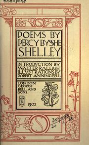 Cover of: Poems. by Percy Bysshe Shelley