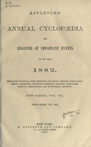 Cover of: [Appletons'] annual cyclopaedia and register of important events of the year: 1876-95. by 