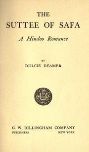 Cover of: The suttee of Safa by Dulcie Deamer